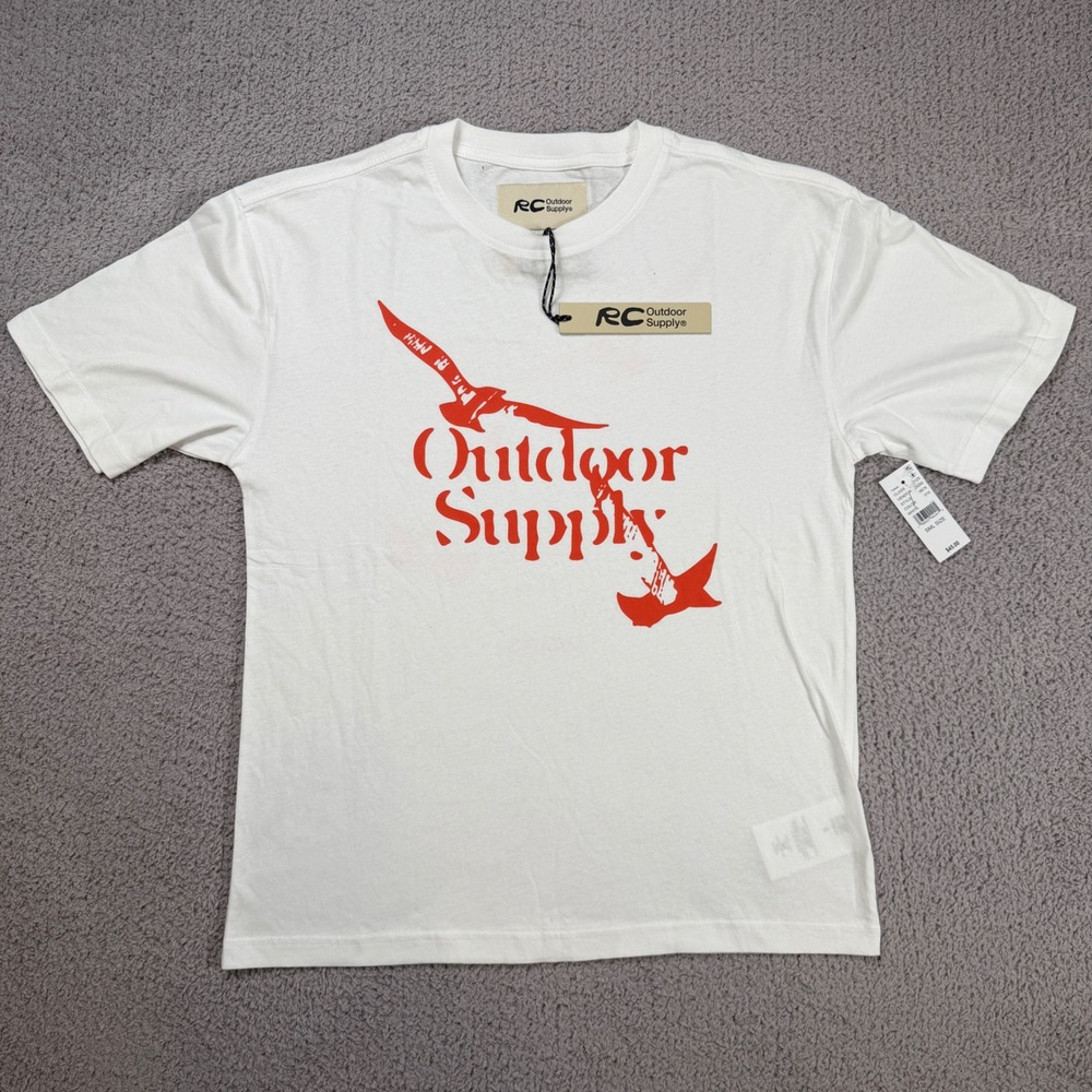 RC Outdoor Supply Mens T-Shirt Small RCOS PacSun NWT White Red Bird Graphic